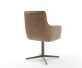 Chaise-pivotante Heira-Flex avec accoudoirs tissu mixte couleur boue pied de chaise 4 branches aspect titane pivotement sur 360° ressorts ensachés 4